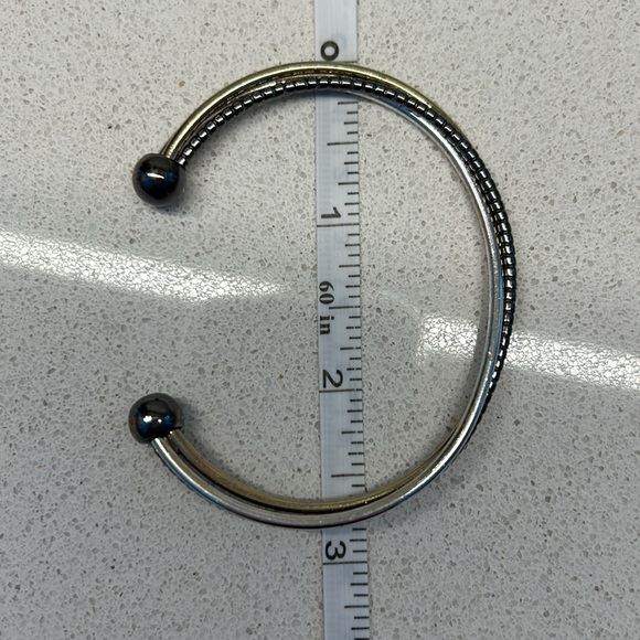 Charming Charlie tri-tone bangle in silver, gold & black - Picture 3 of 5
